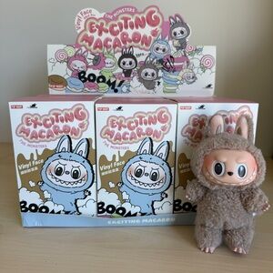 Labubu Exciting Macaron Toffee Light Brown Pop Mart The Monsters Vinyl Face